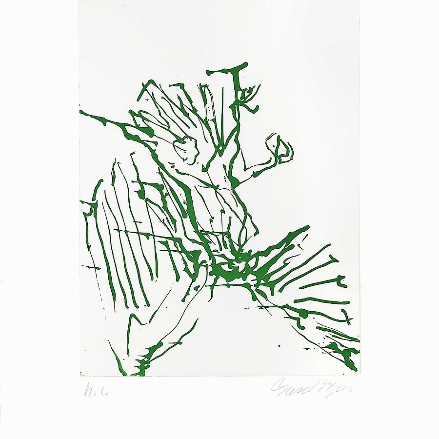 Korff Stiftung - Georg Baselitz - Grafiken - Adler (grün)