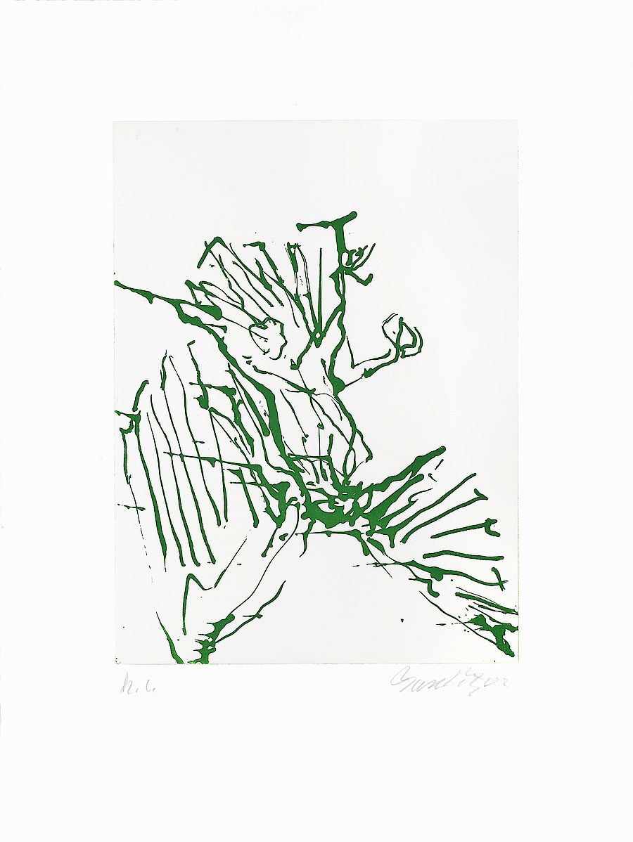 Korff Stiftung - Georg Baselitz - Graphics - Adler (green)